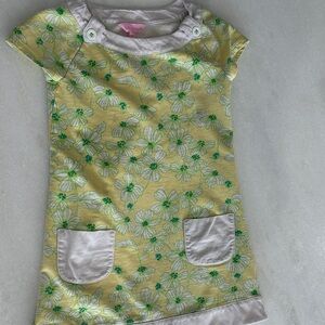 Lilly Pulitzer Green and Yellow Floral Girls Dress Sz 6